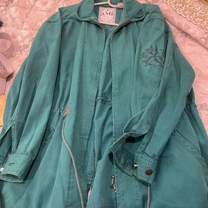 Ami Turquoise Cotton Jacket